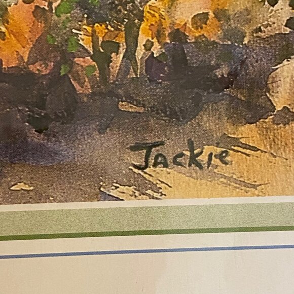 Tropical Beach Scene Litho Art Print By Jackie Sailboat VTG 1999 Scafa Art 20x16 - Picture 2 of 12